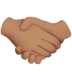 🤝🏽 handshake: medium skin tone display on Apple